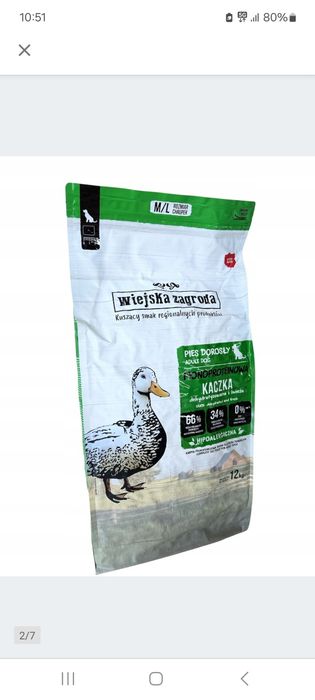 Wiejska Zagroda Monoprotein Kaczka 12kg hipoalergiczna