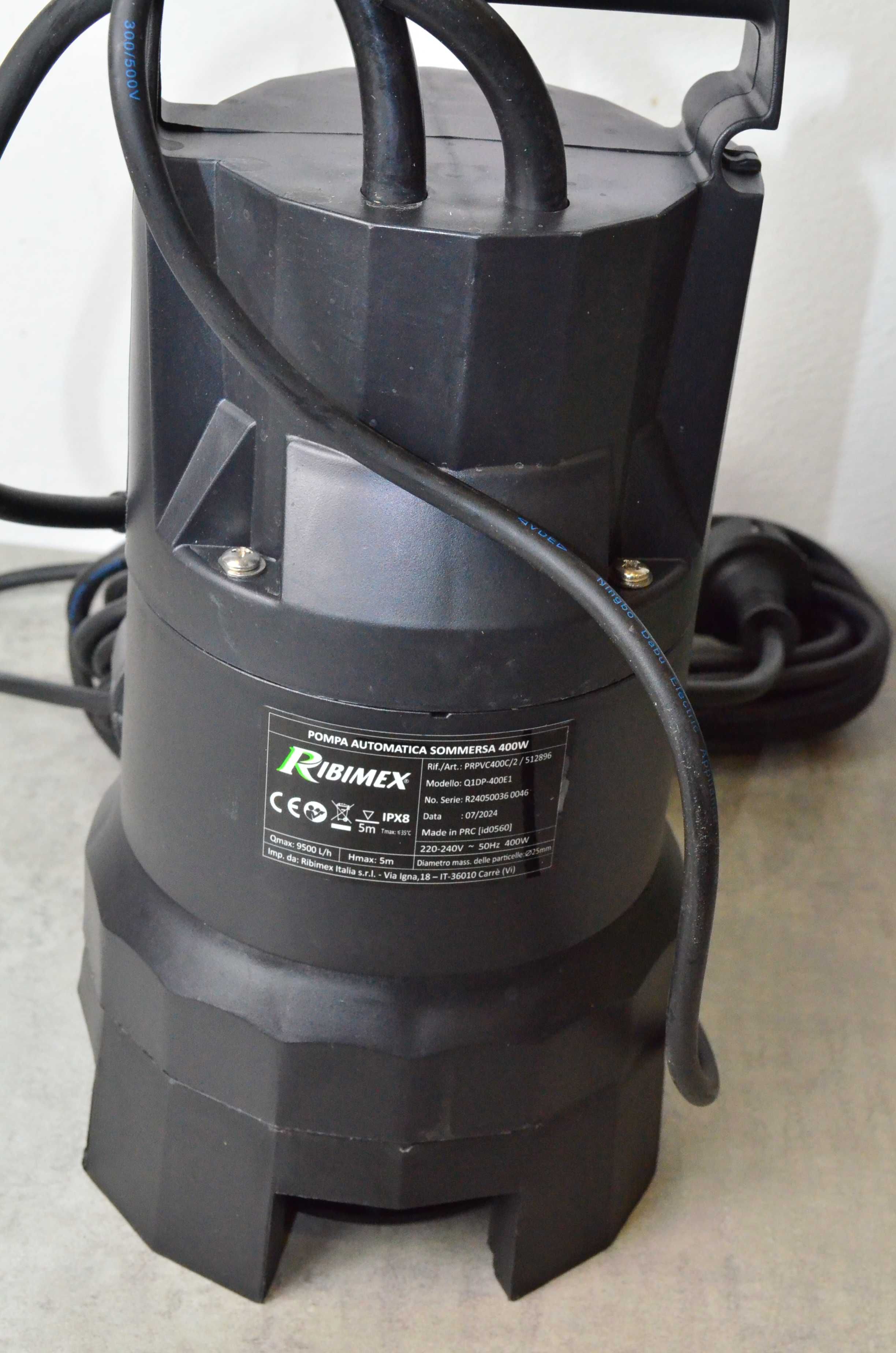 Pompa zatapialna do ścieków 400 W Ribimex PRPVC400C