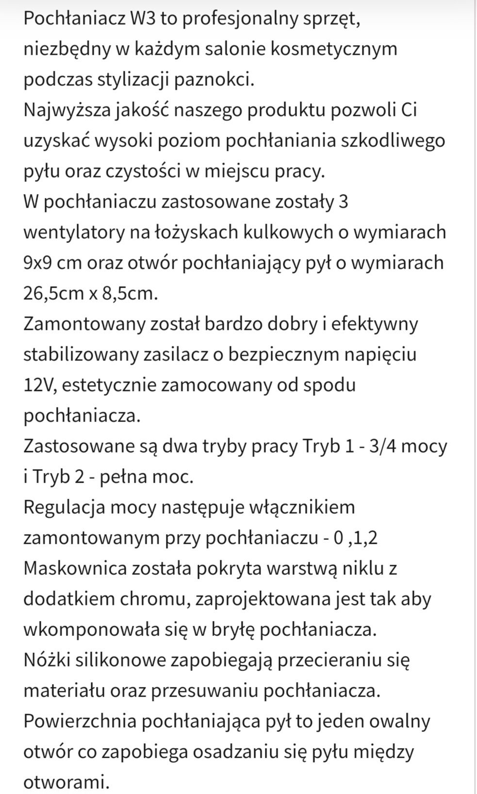 Pochłaniacz pyłu W3