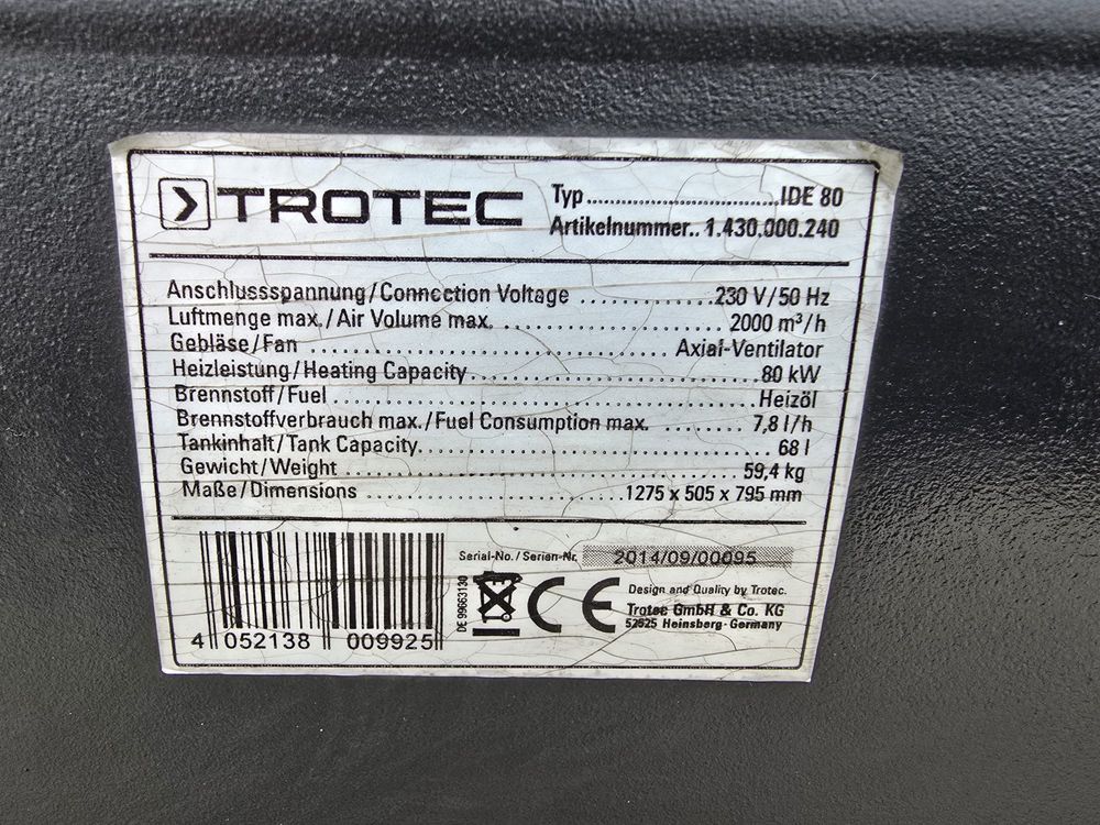 Nagrzewnica Trotec ide 80, F-VAT