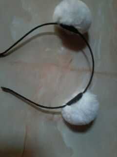 Opaska białe miśkowe uszka