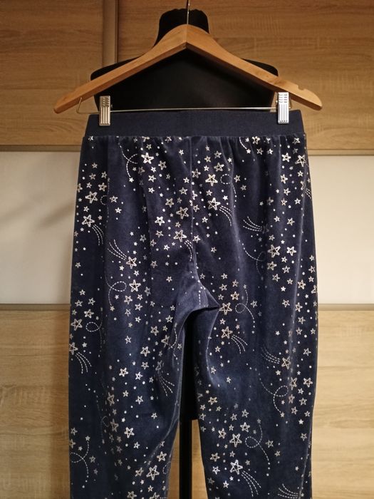 Ciepłe welurowe spodnie od piżamy. Rozmiar S/M.