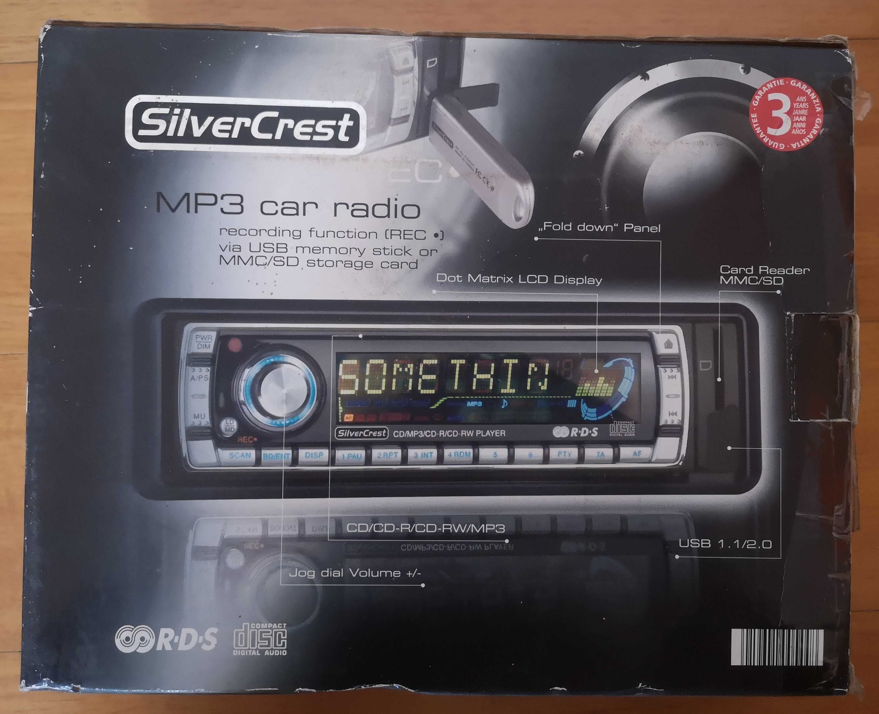 Rádio MP3 para o carro - SilverCrest - Novo