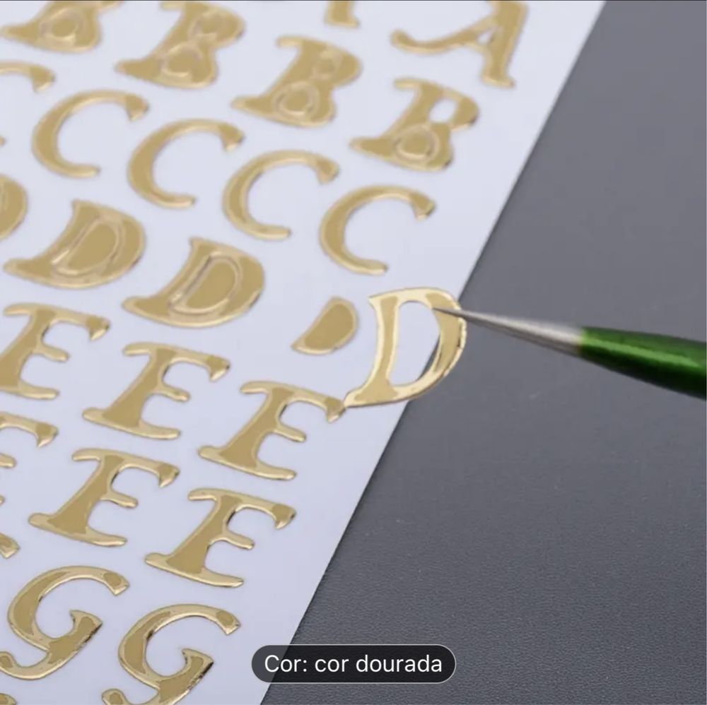 Autocolantes letras dourado