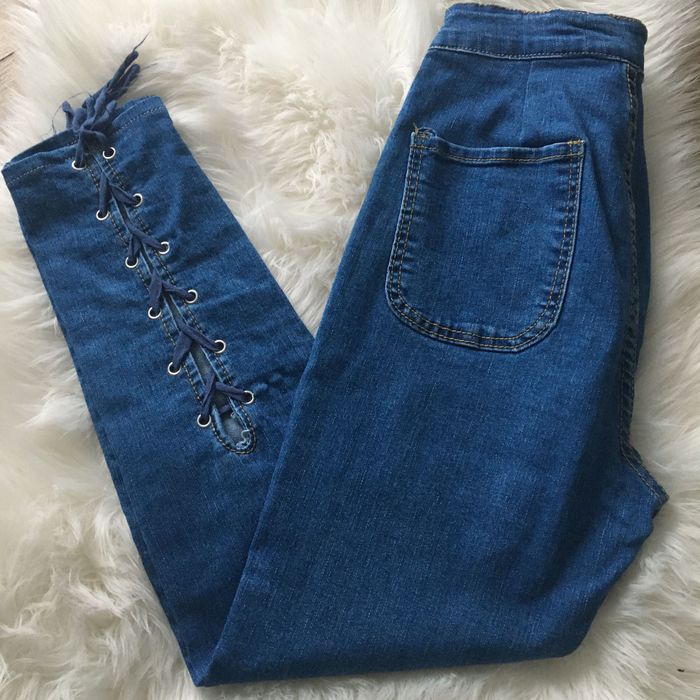 Spodnie Jeansy z ozdobnym wiązaniem w tyłu S(36) Petite