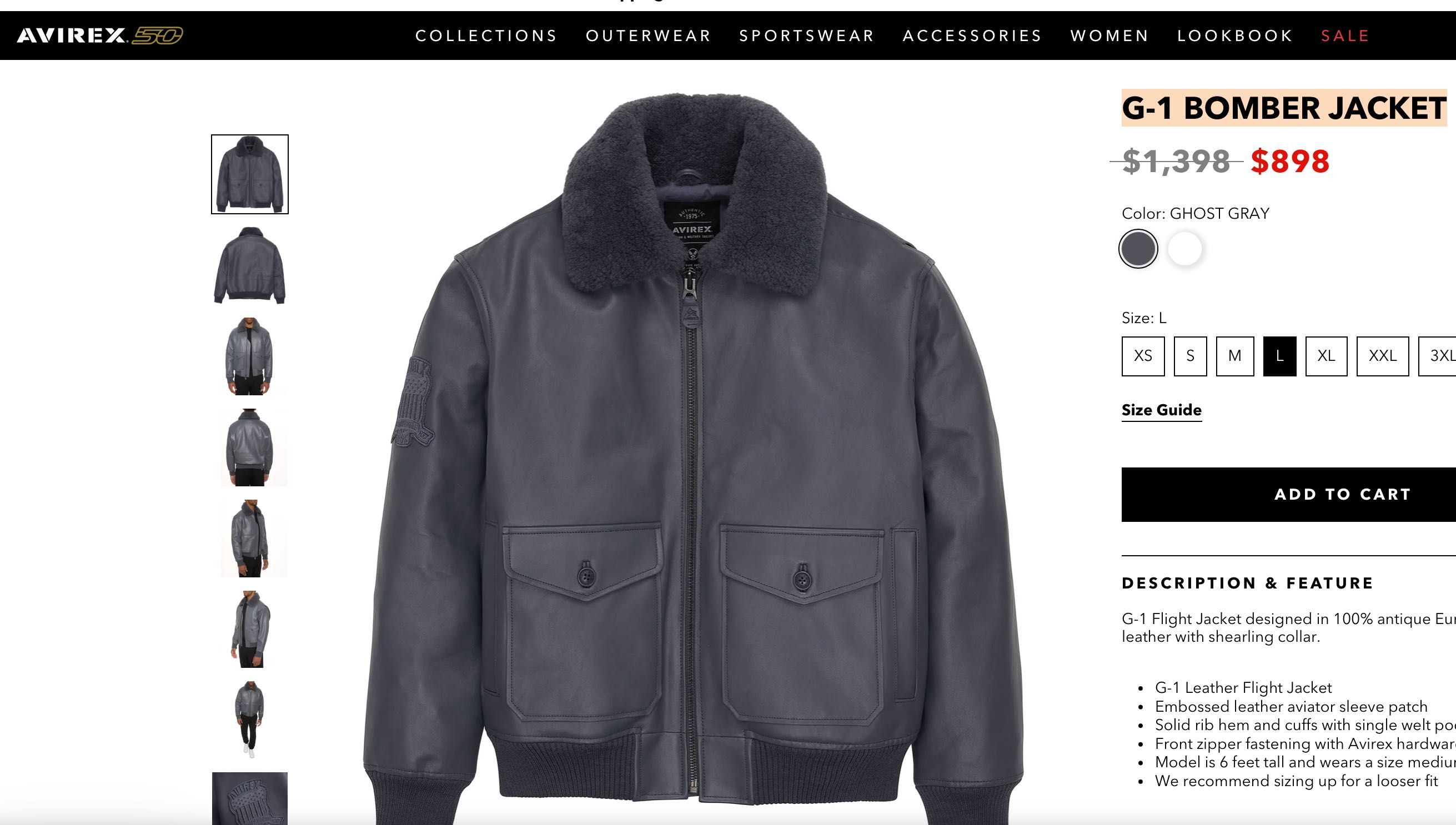 Куртка шкіряна Avirex G-1 BOMBER JACKET. Оригінал (куплена в США).