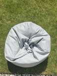 Wygodna Pufa Worek Sako / Fotel Bean Bag - Szara z mala puffa pod nogi