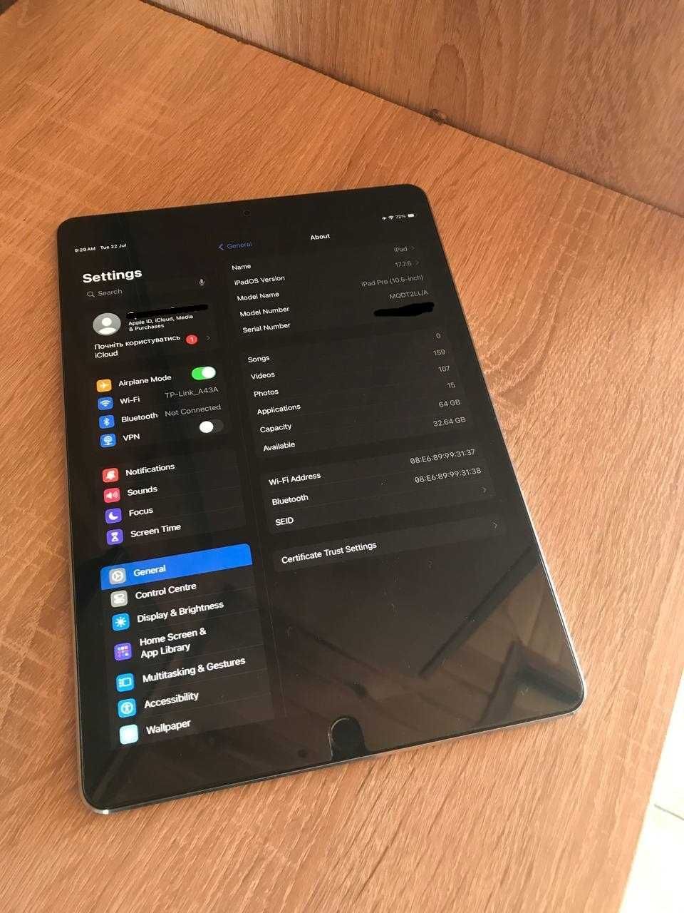 iPad Pro 10.5" 64GB Wi-Fi | Хороший стан | Є нюанс