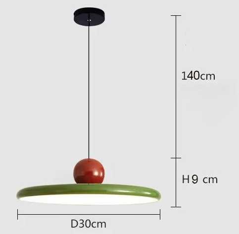 Lampa wisząca retro LED zielono-czerwona do salonu lub kuchni