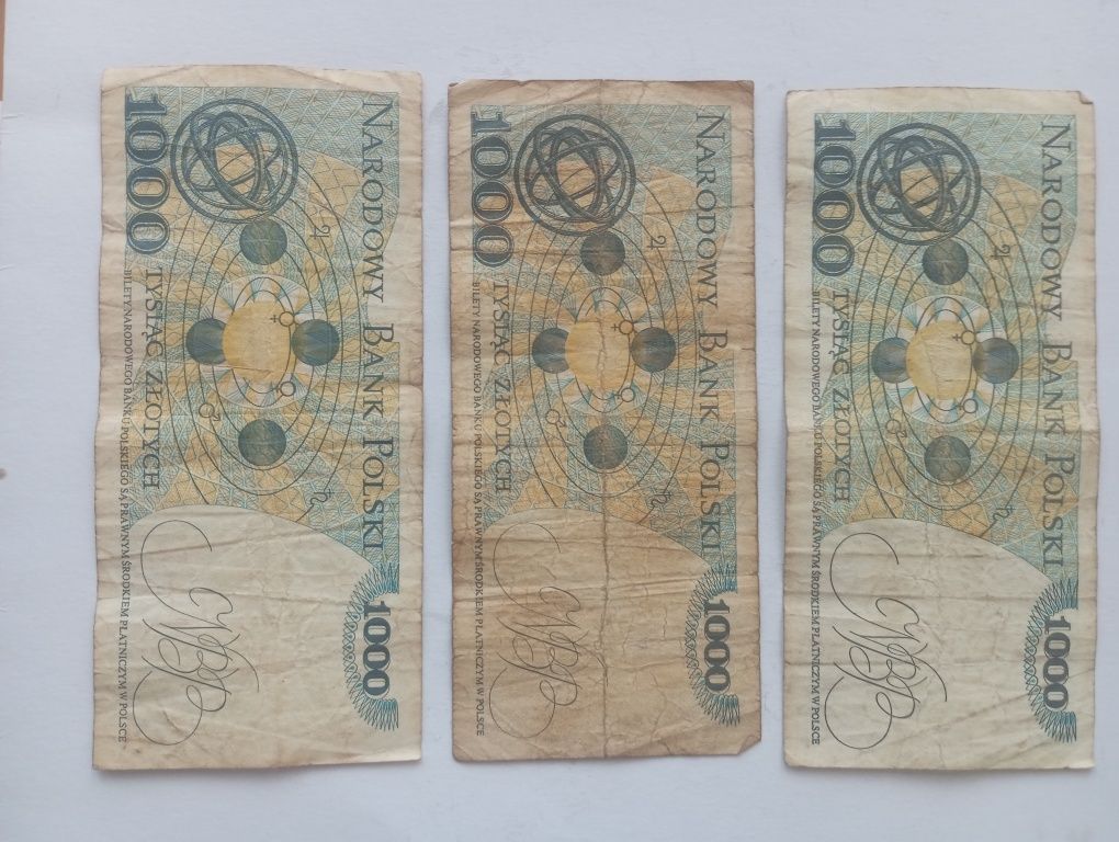 Banknoty PRL 50zl,100zl,500zl,1000zl, 5000zl,10000zl