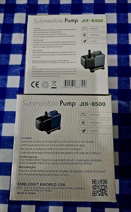 Bombas submersíveis para lago ou sump de aquario.