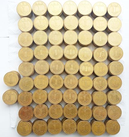 Монети 1 гривня 2001, 03, 04, 05 р.р.  1000 шт.