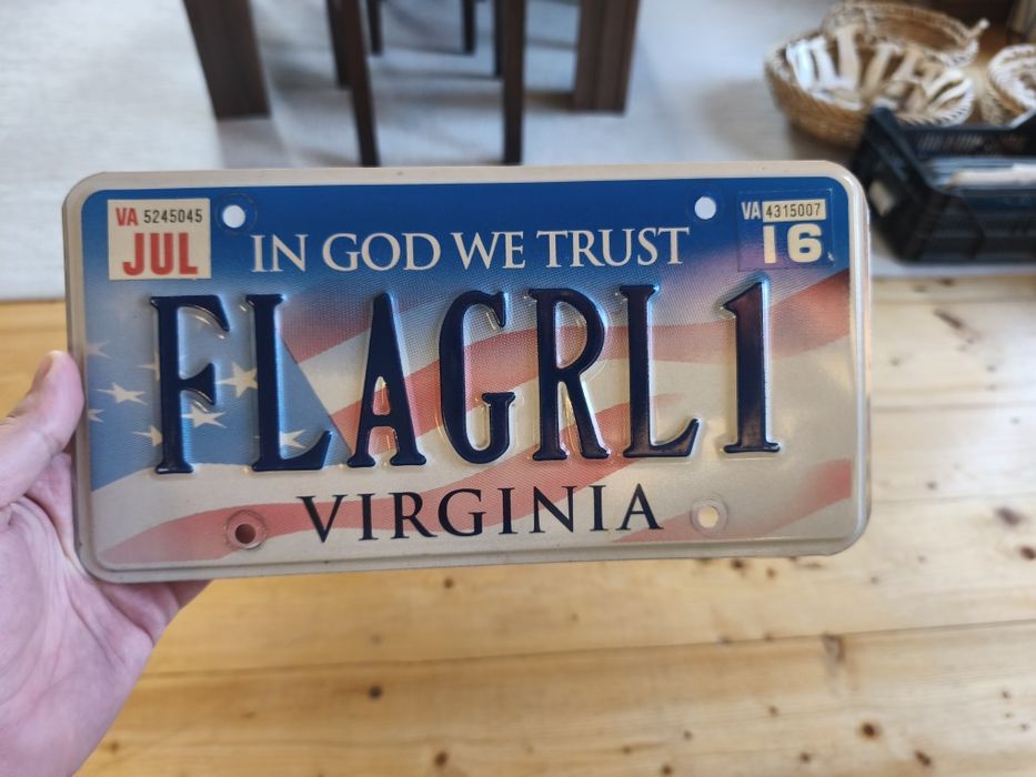 Tablica USA Virginia In God We Trust oryginał