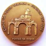 Medalha de Bronze Açores Brasão de Ponta Delgada Portas da Cidade