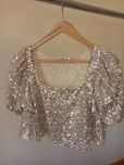 Top curto lantejoulas dourado Zara
