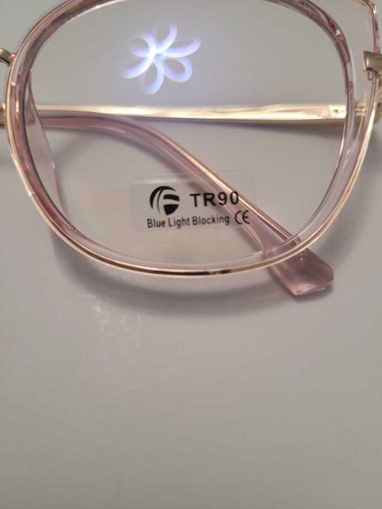 Super okulary różowe transparentne idealne do komputera.. zerówki NOWE