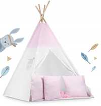 Namiot tipi dla dzieci ze światełkami - różowe w kropki