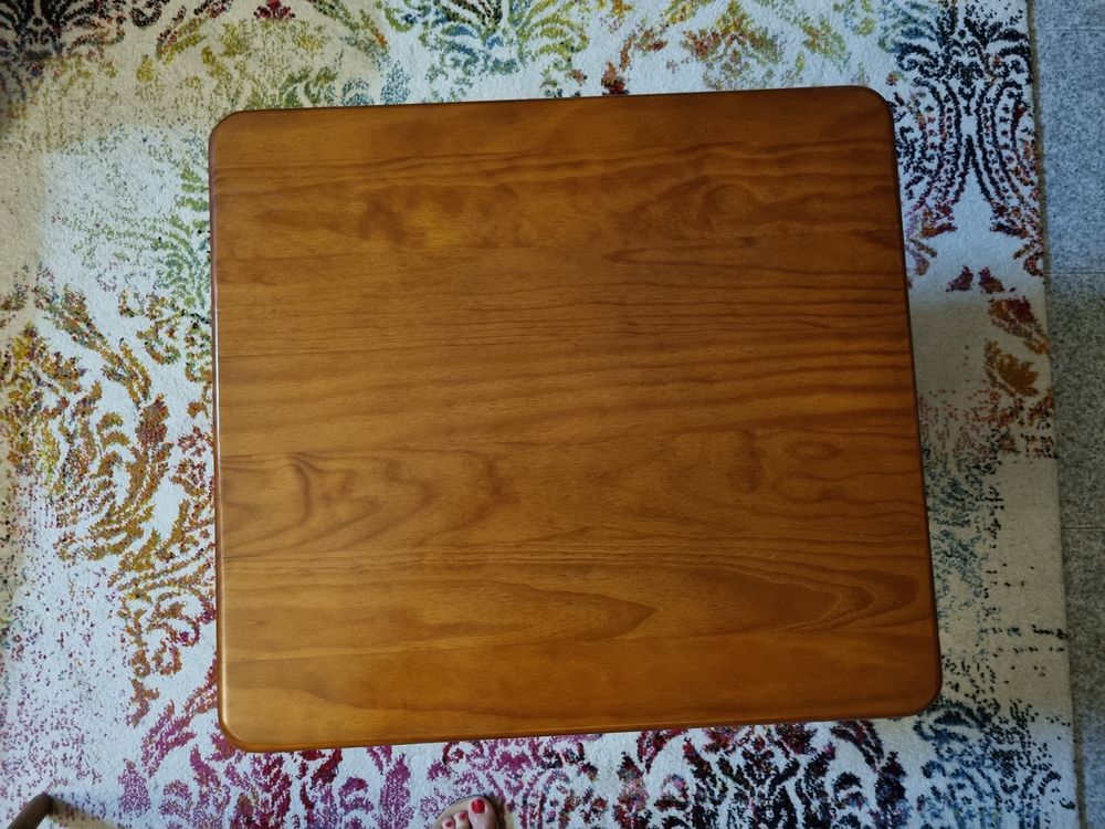Mesa de apoio de madeira pinho maciça pequena suporte
