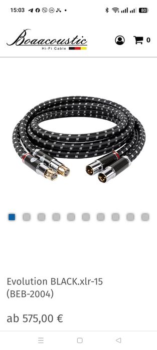 Міжблочний кабель boaacoustic evolution black xlr rca  1.5метра