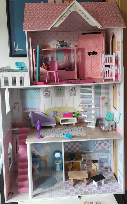Domek dla lalek Barbie drewniany duży