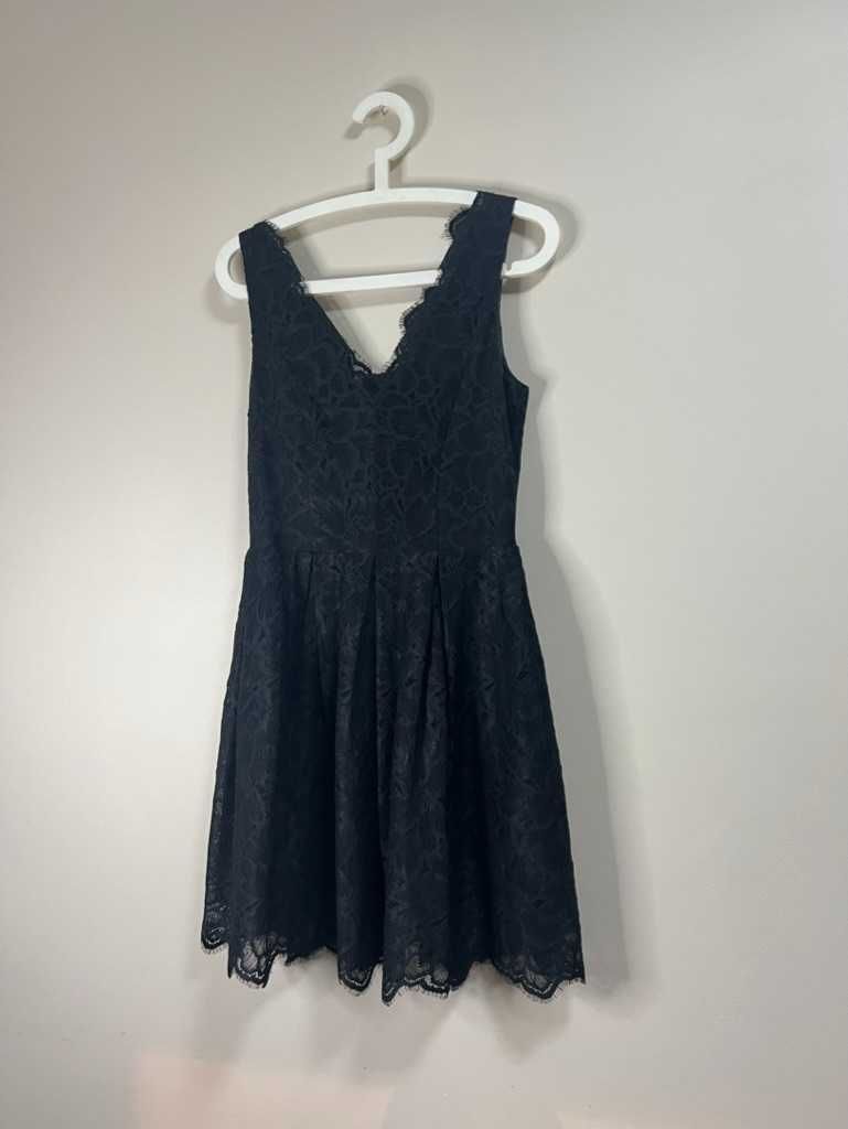 Czarna koronkowa mini sukienka 36 H&M sexy mini black dress
