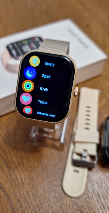 Zegarek damski smartwatch inteligenty PL menu - krokomierz, puls