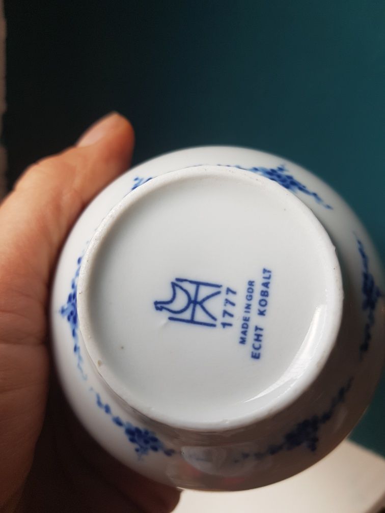 Antyk cukierniczka Ech kobalt, porcelana