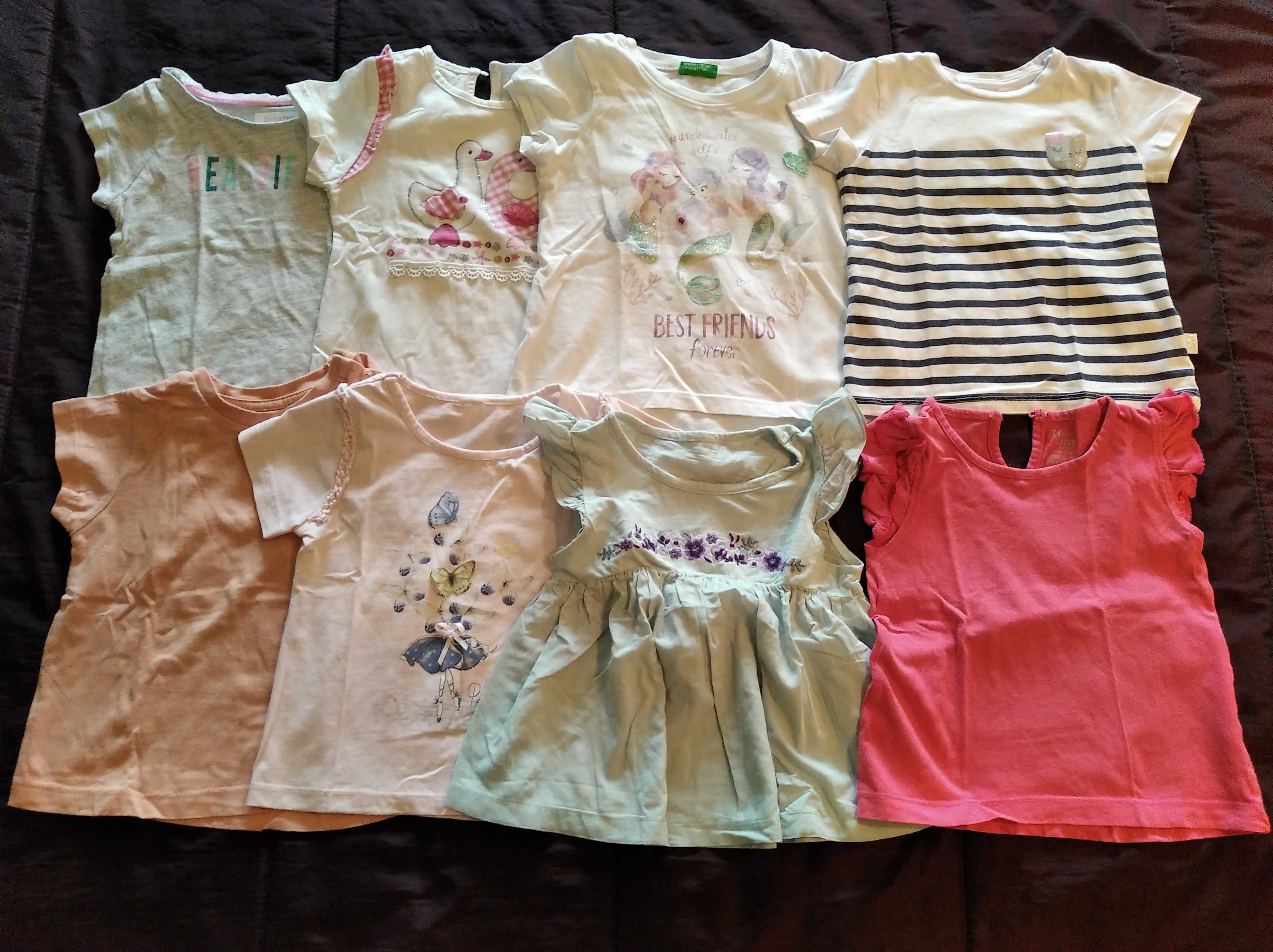 8 lotes de roupa de menina 1-2 anos