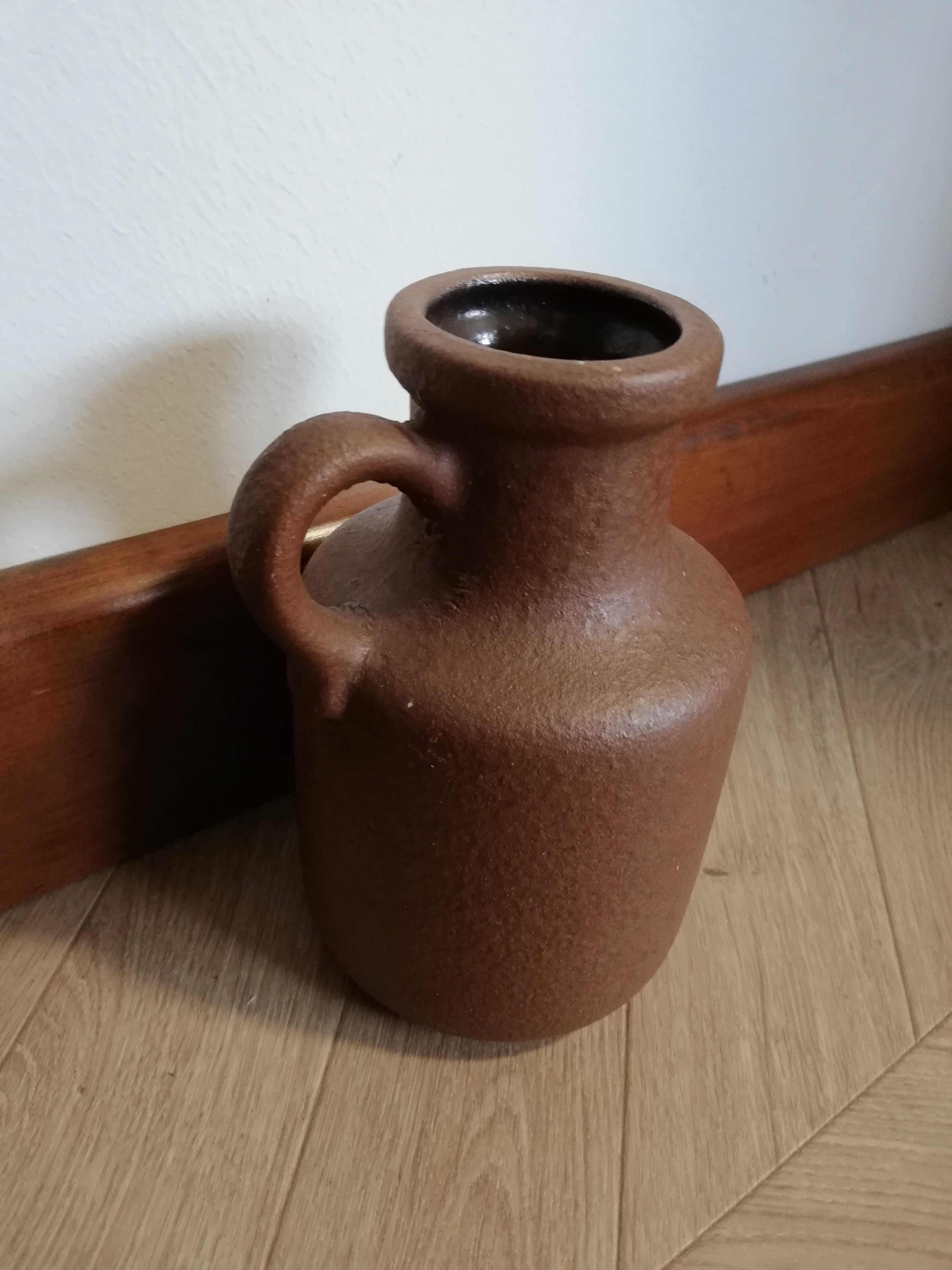 Wazon ceramiczny Scheurich brązowy z uchem