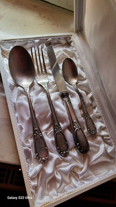 Zestaw  sztuczce komplet posrebrzane  60.