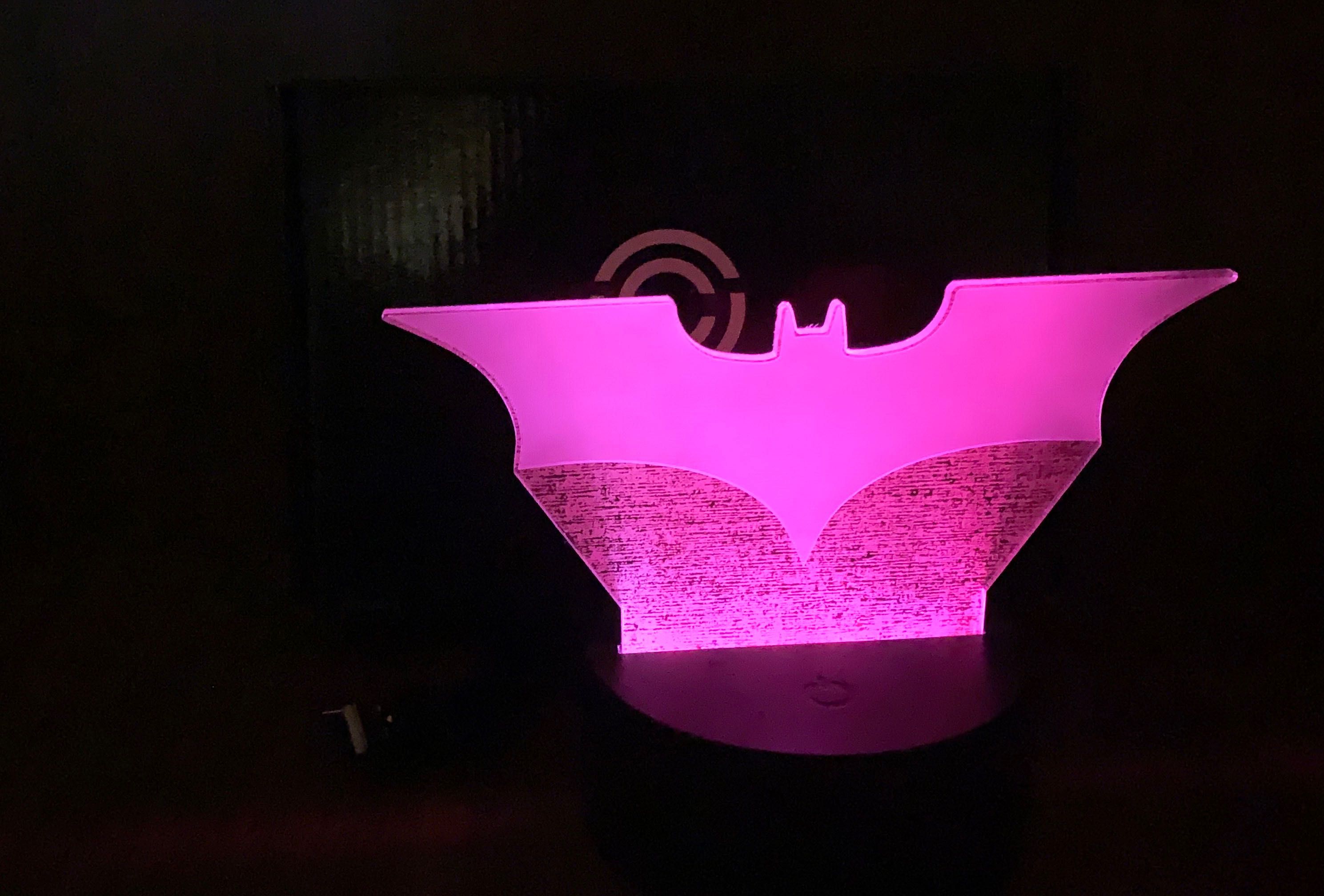 Акриловий світильник, 3d-лампа, нічник значок Бетмена, World of Comics