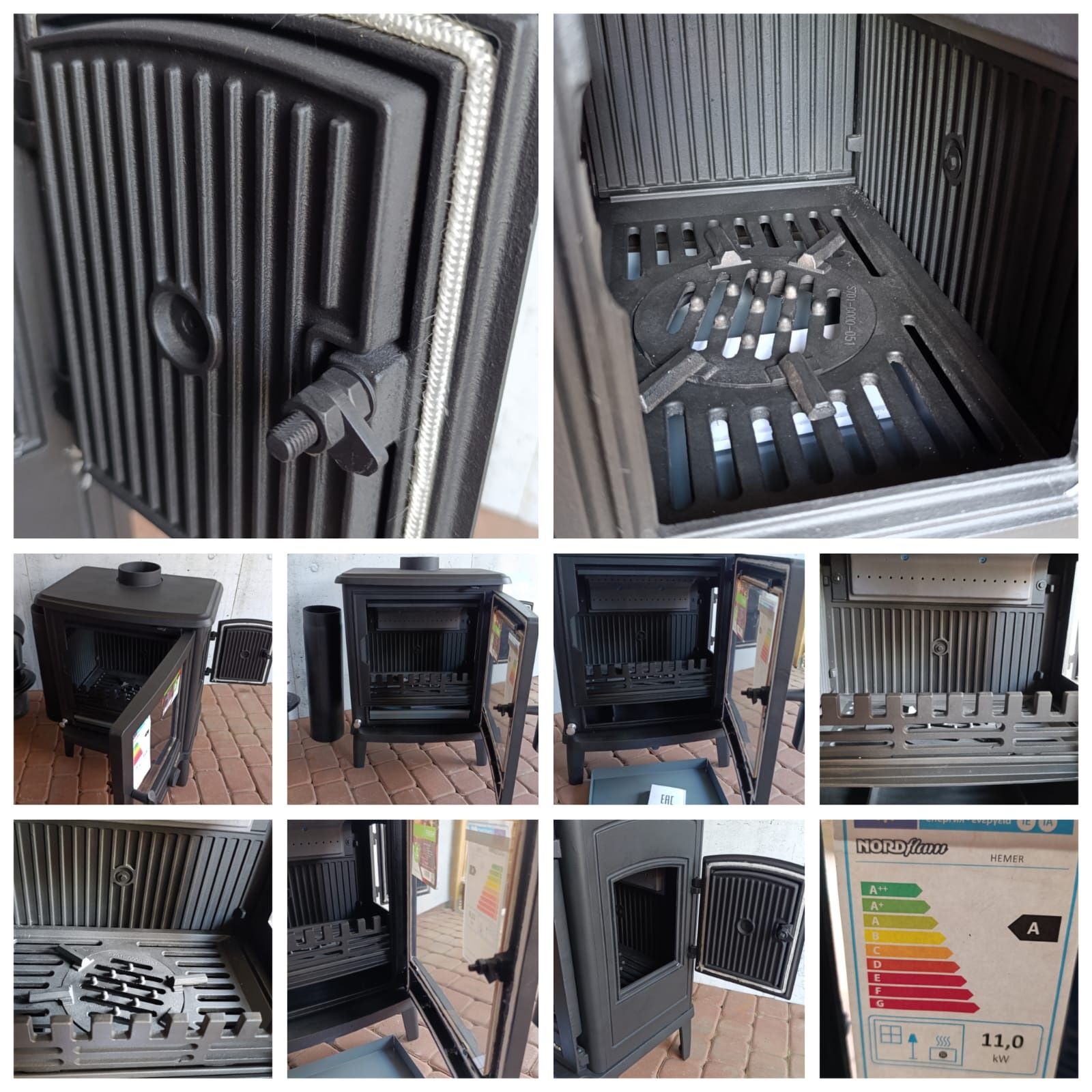 Kominek żeliwny Nordfam 11 kw