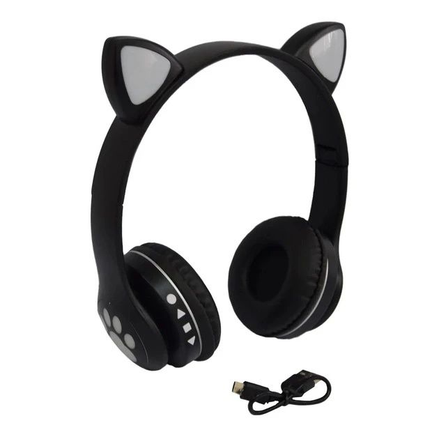Беспроводные детские Bluetooth наушники с кошачьими ушками