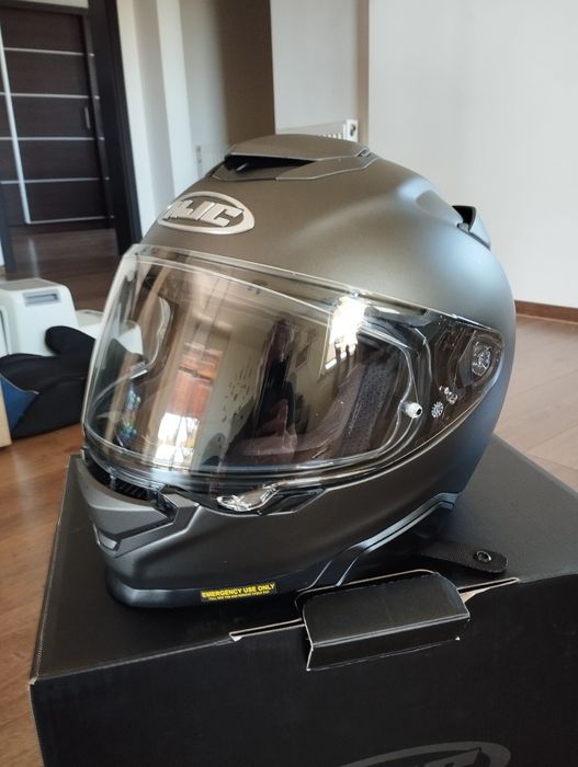 Kurtka motocyklowa skórzana Rebelhorn Hunter 2, kask HJC RPHA 71 ,