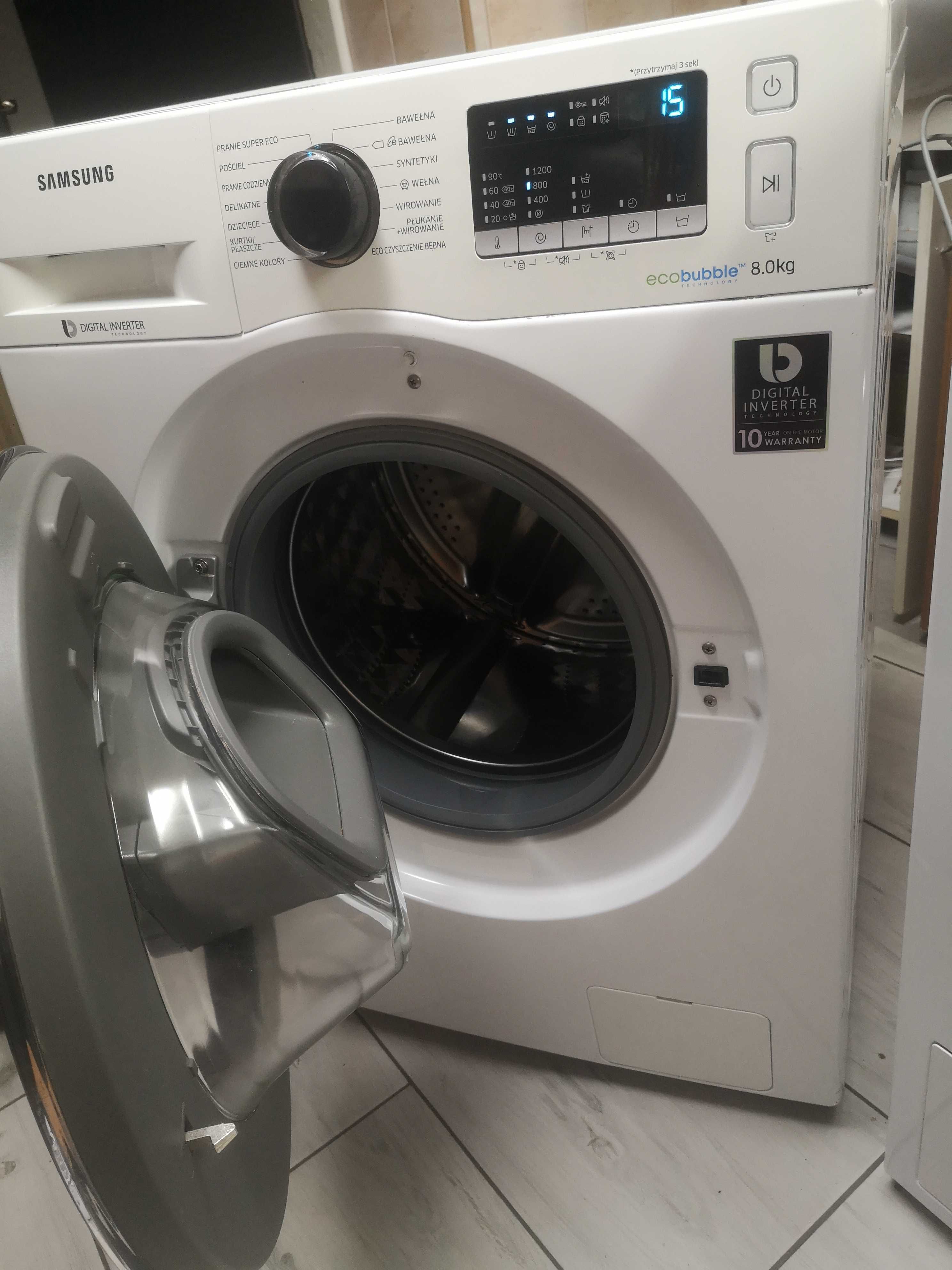 Samsung Ecobubble 8kg,1200 obr,inwerter,krótki program, ADD WASH.A+++