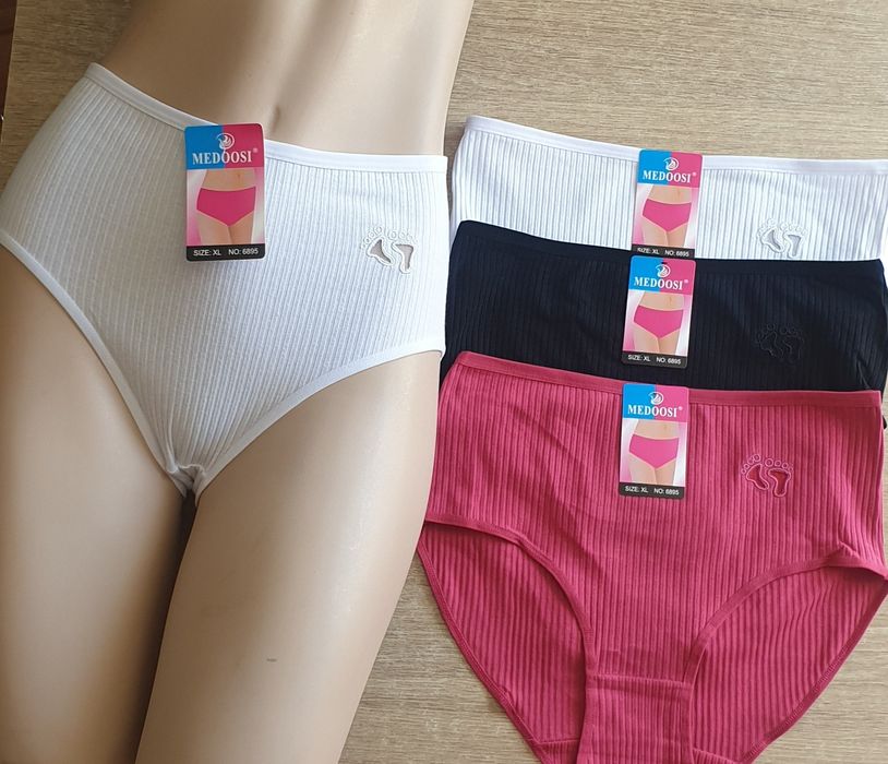 4×Damskie majtki figi z wysokim stanem XL Medoosi