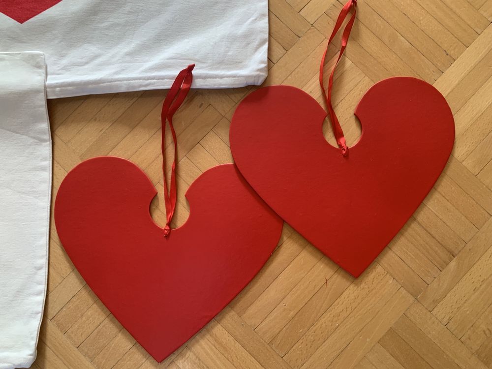 Ikea wyjątkowe poszewki świąteczne serce plus ozdoba do powieszenia