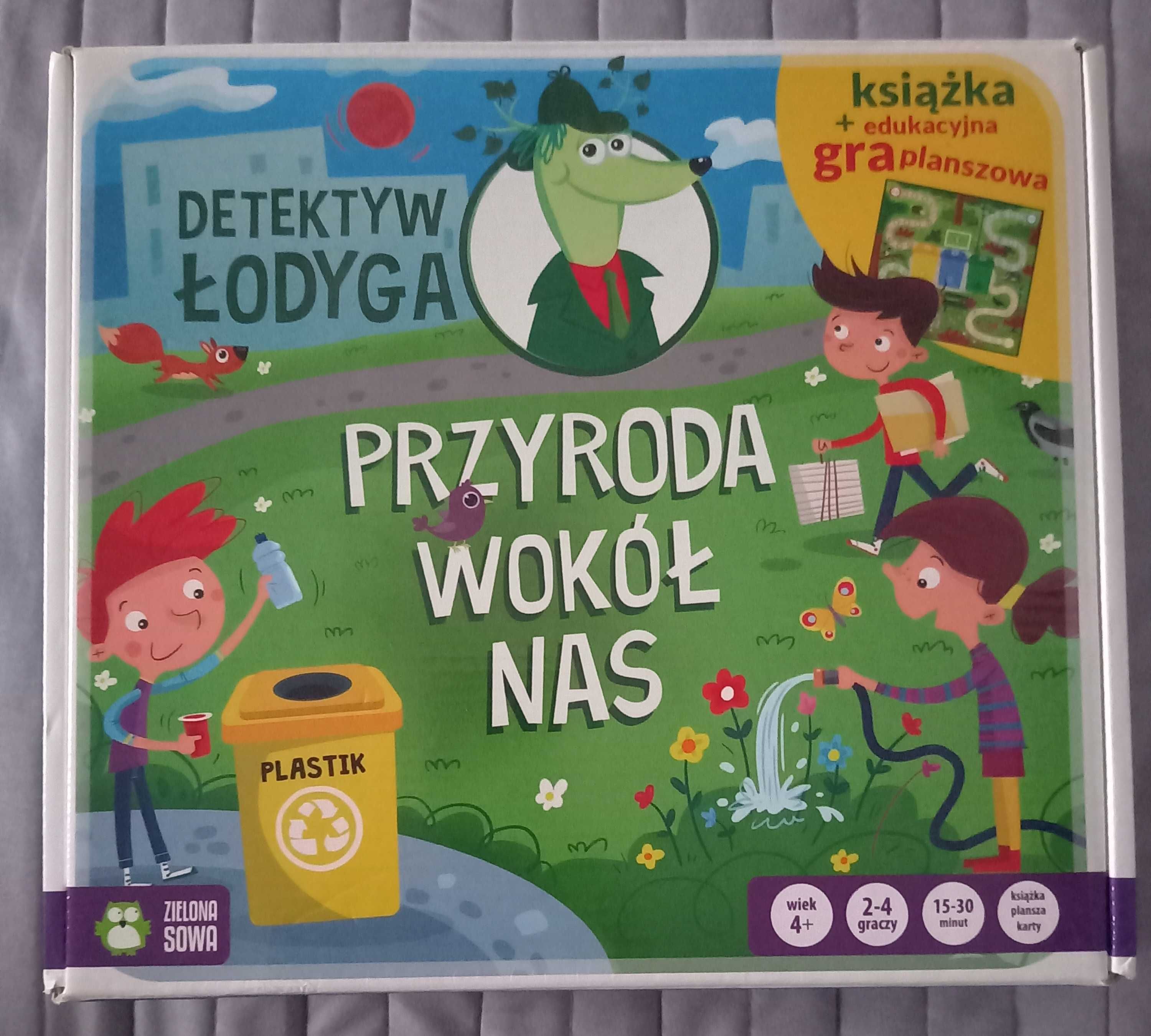 Gra planszowa "Detektyw Łodyga - przyroda wokół nas" + książka.