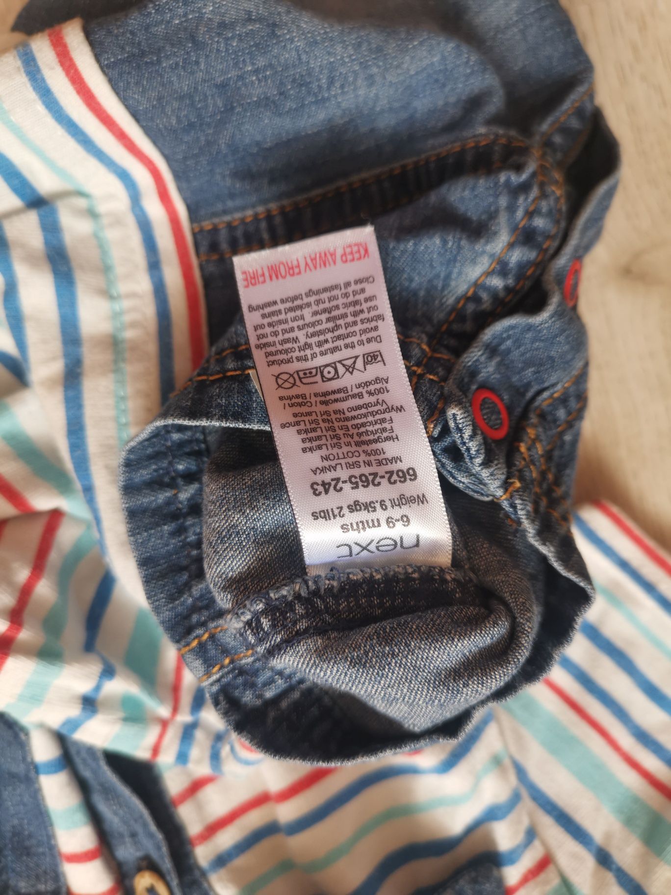 Rampers polo i jeans 6-9 Msc 68-74 cm bawełna next baby dla chłopca
