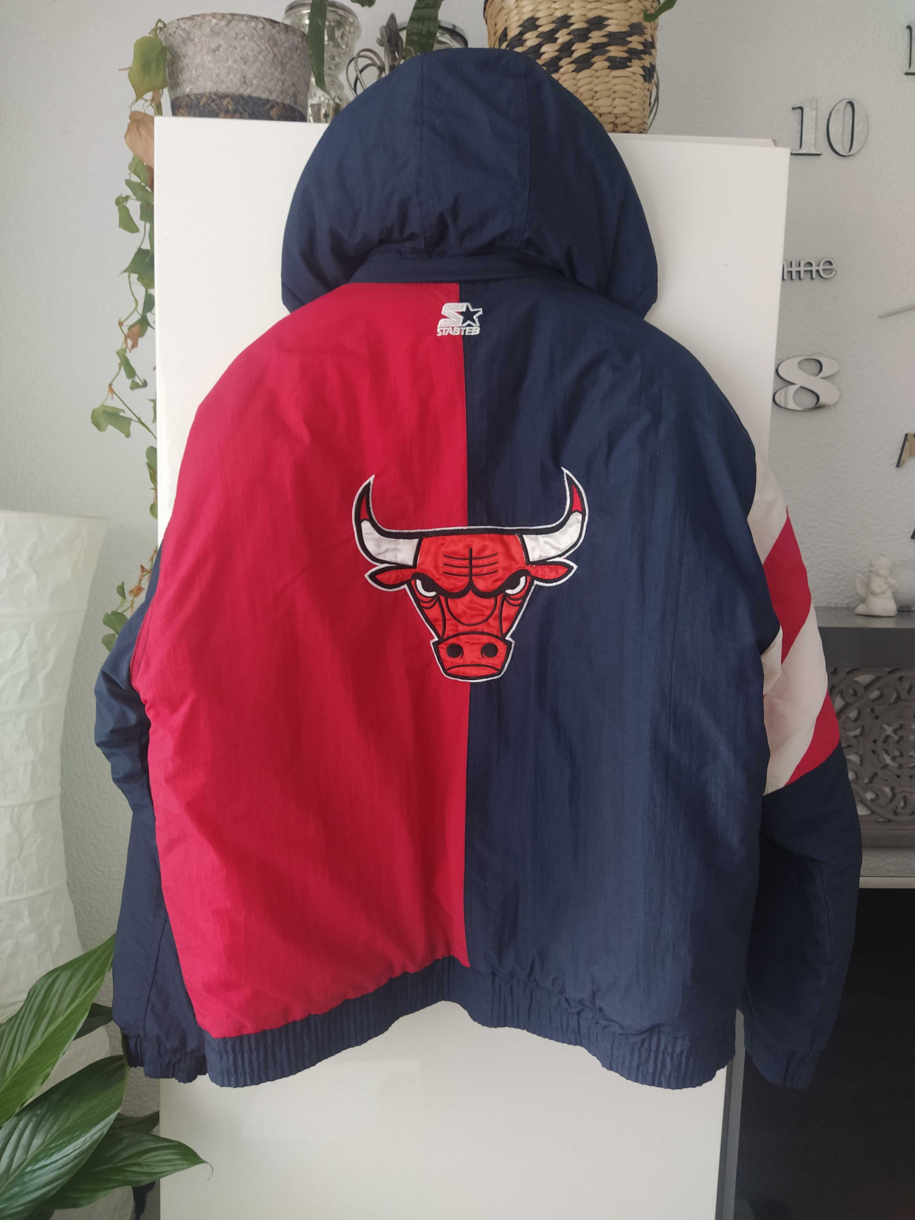 Vintage zimowa kurtka Chicago Bulls roz. M lata '90 granatowo czerwona