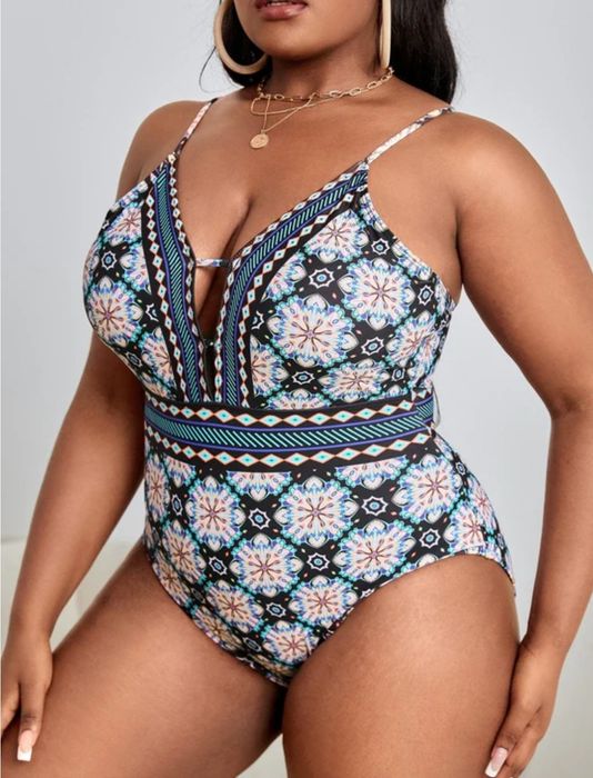 Купальник SHEIN Swim Curve розмір 3ХL(56-58) з квітковим принтом