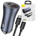 Ładowarka samochodowa Baseus Golden Contactor Pro USB + TYPE-C QC4.0+