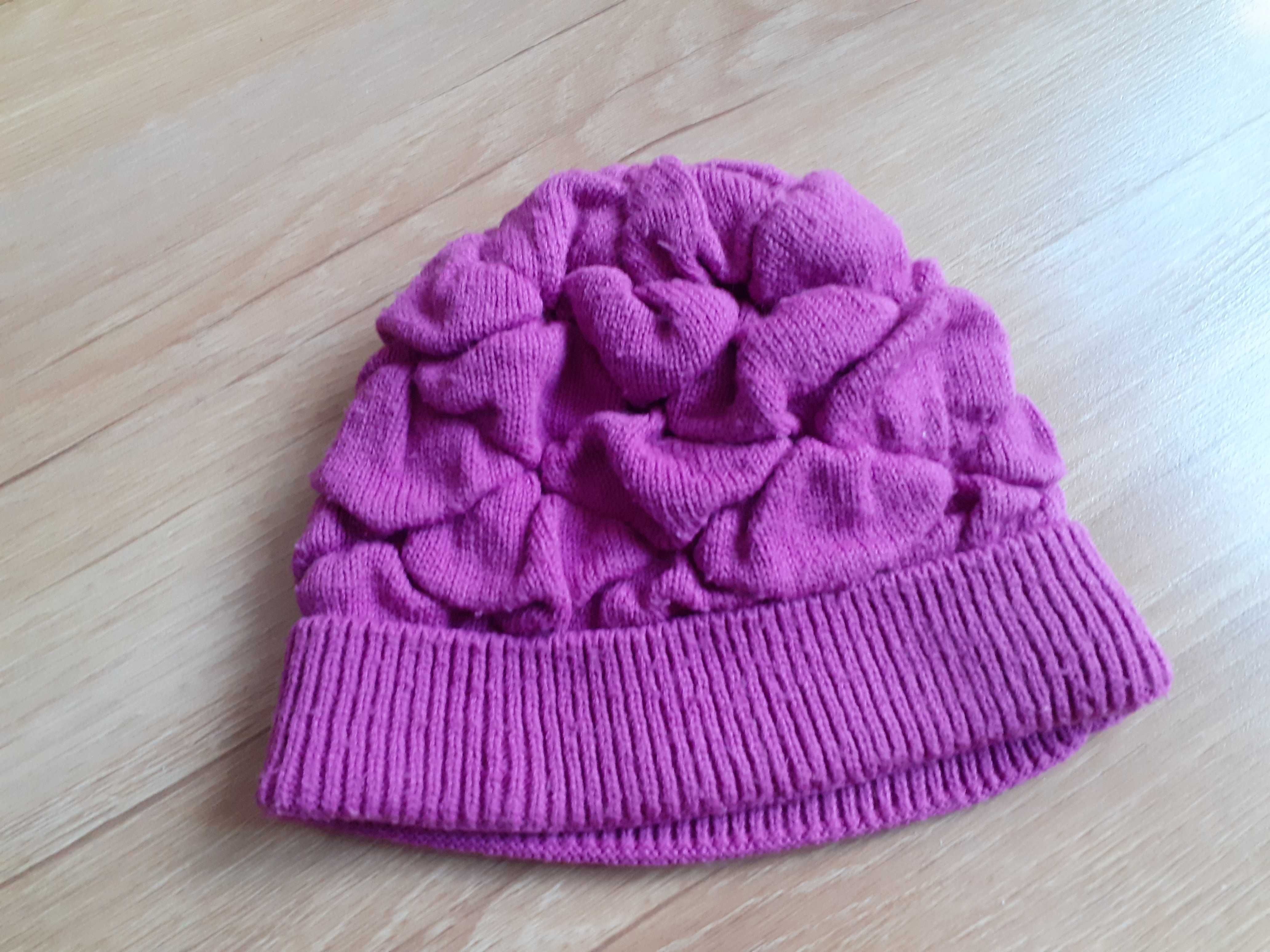 Różowa czapka zimowa rozmiar S