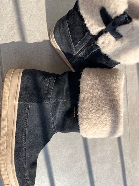 Piękne ocieplane i wodoodporne buty zimowe dla dziewczynki GEOX, 33/34