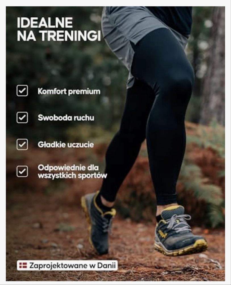 DANISH ENDURANCE 2 x męskie spodnie kompresyjne, termoaktywne, roz xl