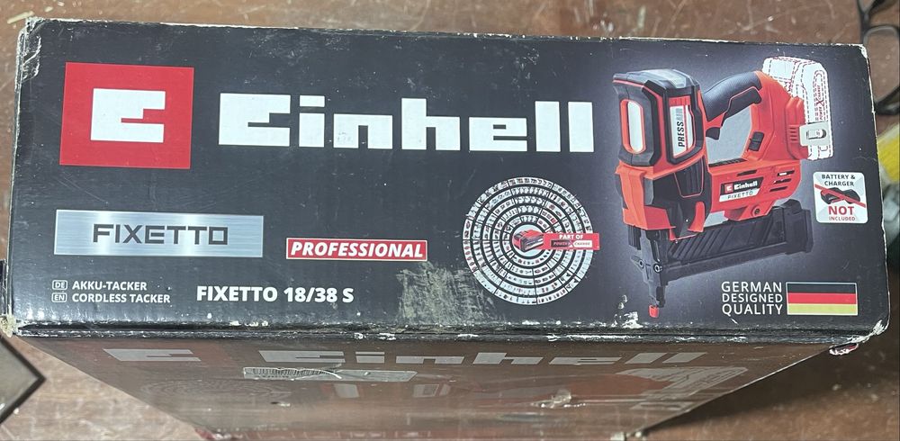 Степлер акумуляторний для скоб Einhell Fixetto S 18/38S