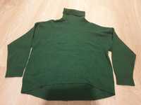 Zielony, szeroki sweter