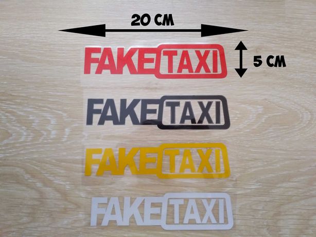 Наклейка FakeTaxi Красная, Черная, Белая, Желтая светоотражающая