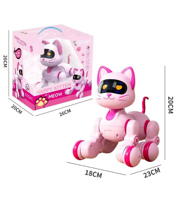 Інтерактивний робот-кіт 19см, звук, світло, танцює, акумулятор