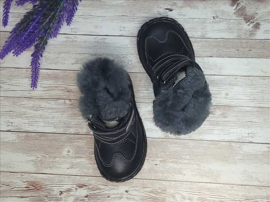 Ботинки Сапоги детские зимние Натуральная кожа Натуральный мех